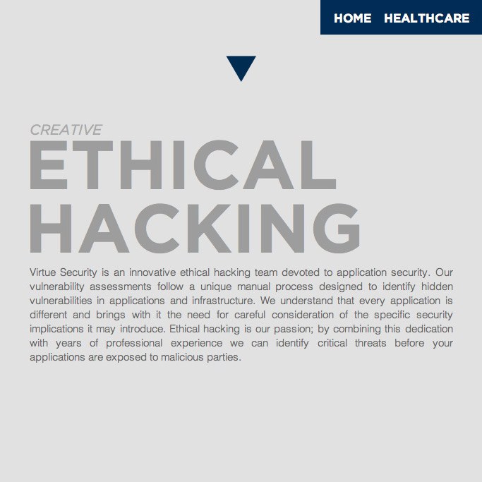 Virtue Security website design